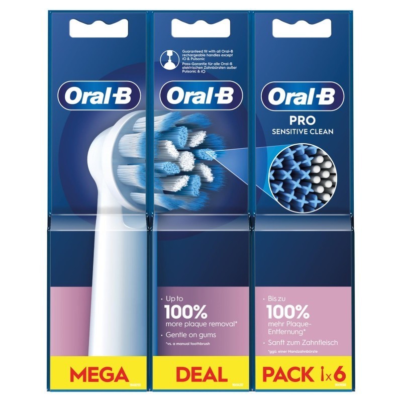 ORAL-B CEPILLO ELECTRICO PRO SENSITIVE CLEAN RECAMBIO PACK 6 CABEZALES