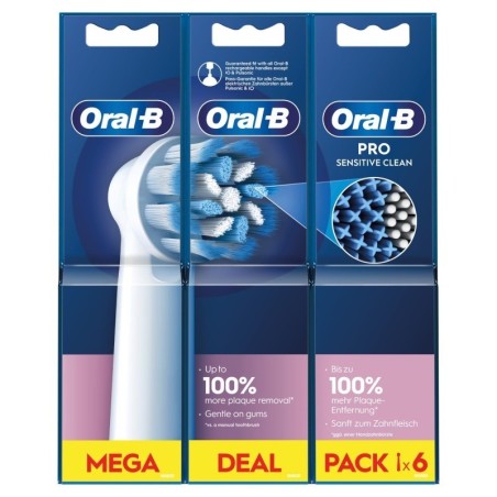 ORAL-B CEPILLO ELECTRICO PRO SENSITIVE CLEAN RECAMBIO PACK 6 CABEZALES