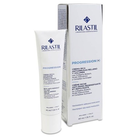 Dermofarm RILASTIL PROGRESSION(+) CREMA RICA ANTIARRUGAS 40 ML - Mejora Arrugas, Firmeza y Luminosidad