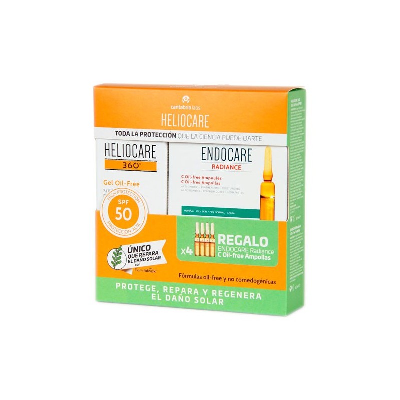 Cantabria Labs Gel Oil Free Heliocare SPF50 50ml + Ampollas Endocare Radiance C Pack