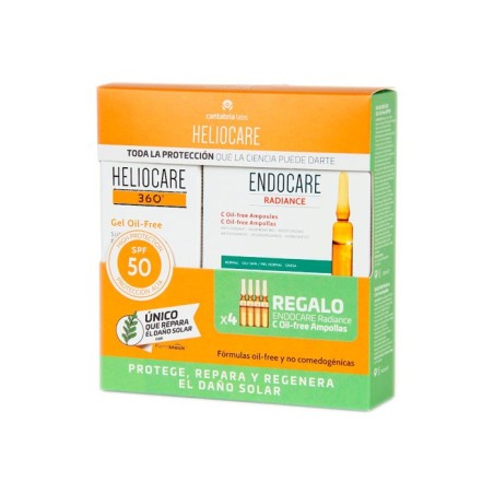 Cantabria Labs Gel Oil Free Heliocare SPF50 50ml + Ampollas Endocare Radiance C Pack