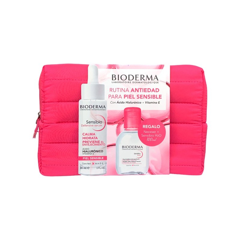 BIODERMA SENSIBIO DEFENSIVE SERUM 30 ML + SENSIBIO H2O 100 ML CON NECESER