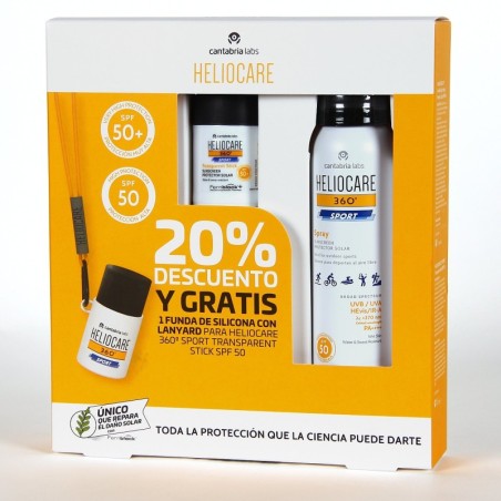 Protector Solar Cantabria Labs Heliocare 360º Sport Spray 100 Ml + Stick Transparente 25 G