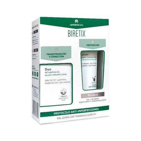 Cantabria Labs Exfoliante Purificante Biretix Duo Gel 30ml + Regalo Cleanser 75ml - Renovación Celular Efectiva - Prevención de Imperfecciones