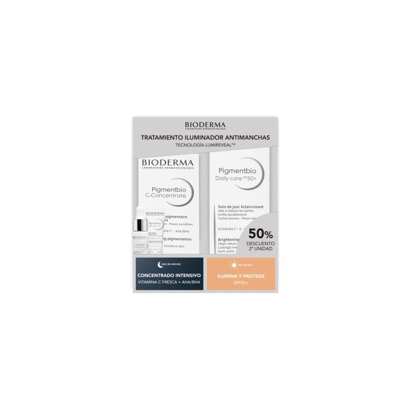 BIODERMA PIGMENTBIO C-CONCENTRATE 15 ML + DAILY CARE 50+ 40 ML PACK 50% 2ª UNID