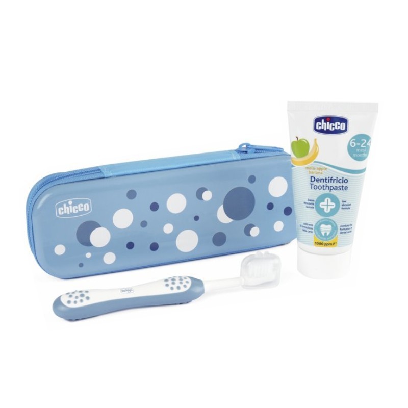 CHICCO SET DENTAL AZUL CEPILLO + PASTA 6-36 MESES