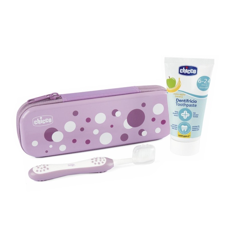 CHICCO SET DENTAL ROSA CEPILLO + PASTA 6-36 MESES
