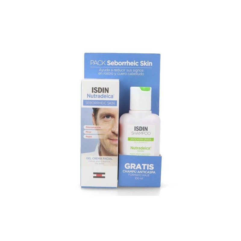 ISDIN NUTRADEICA GEL CREMA FACIAL 50 ML + CHAMPU ANTICASPA GRASA 100 ML GRATIS
