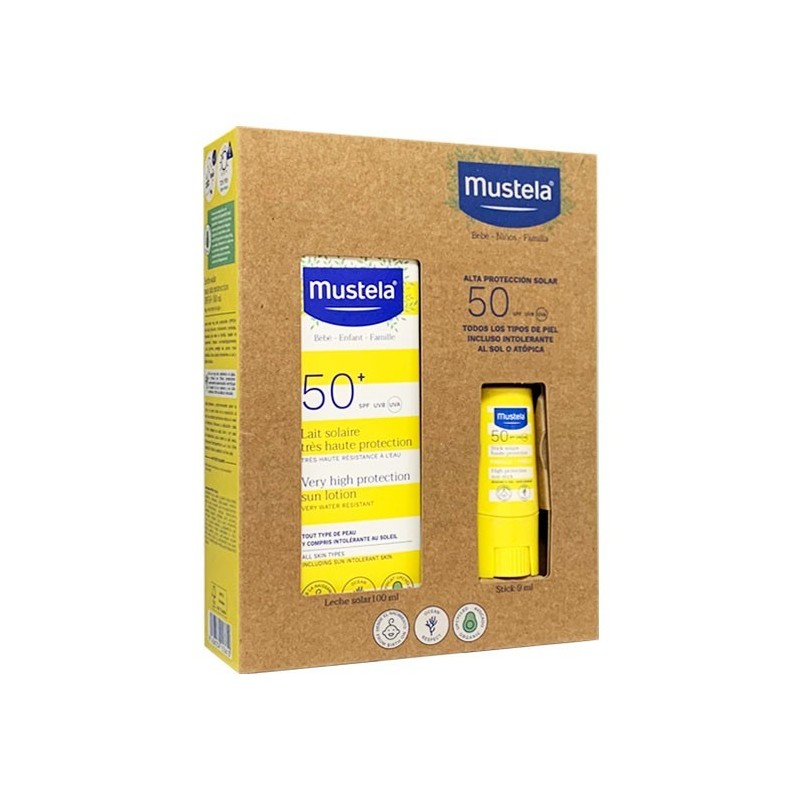 MUSTELA LECHE SOLAR SPF50 100ML + STICK SOLAR SPF50 9ML