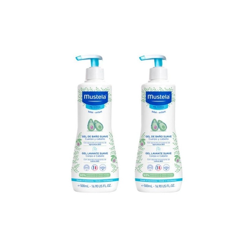 MUSTELA GEL DE BAÑO SUAVE DUPLO 2X500 40% DTO 2ª UNID