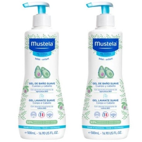 MUSTELA GEL DE BAÑO SUAVE DUPLO 2X500 40% DTO 2ª UNID