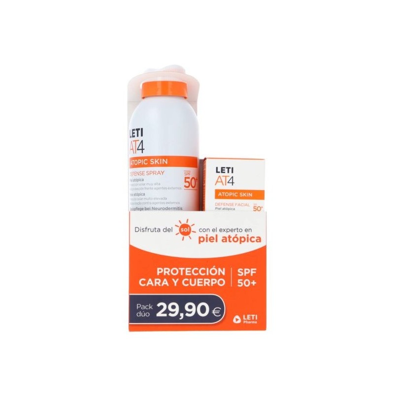 LETI AT 4 DEFENSE FACIAL SPF50 50 ML + DEFENSE LOCION FLUIDA SPF50+ 200 ML