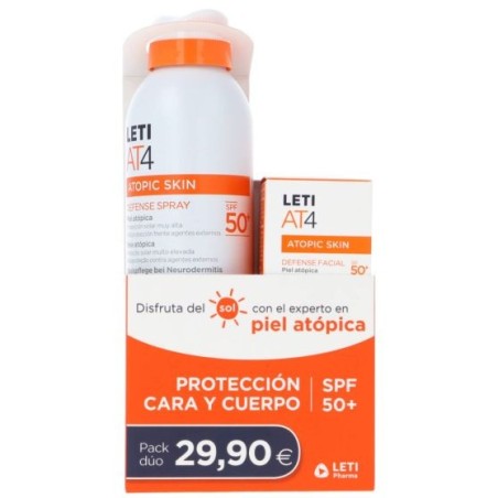 LETI AT 4 DEFENSE FACIAL SPF50 50 ML + DEFENSE LOCION FLUIDA SPF50+ 200 ML