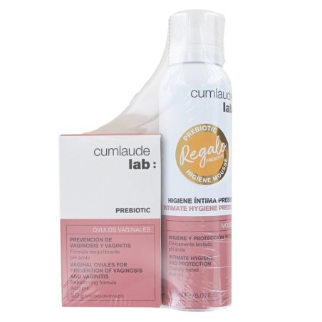 CUMLAUDE LAB: OVULOS VAGINALES PREBIOTIC + REGALO MOUSSE HIGIENE INTIMA PREBIOTIC 150 ML