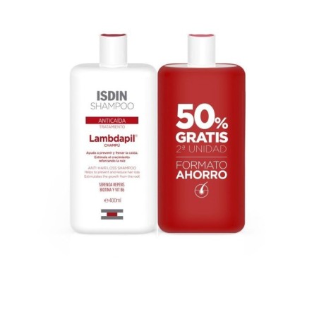 ISDIN CHAMPU ANTICAIDA LAMBDAPIL DUPLO 2X400 ML 2ª UNID 50% DTO