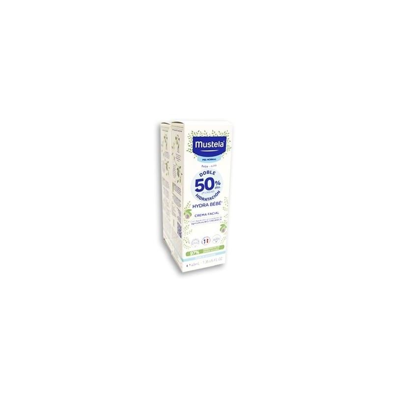 Expanscience Mustela Hydra Bebé Crema Facial 2 X 40 Ml 2ª Unidad Al 50%