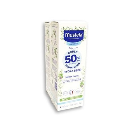 Expanscience Mustela Hydra Bebé Crema Facial 2 X 40 Ml 2ª Unidad Al 50%