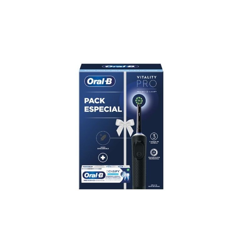 ORAL-B CEPILLO ELECTRICO VITALITY PRO NEGRO + PASTA DENTAL DENSIFY 75 ML PACK
