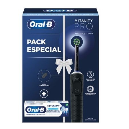 ORAL-B CEPILLO ELECTRICO VITALITY PRO NEGRO + PASTA DENTAL DENSIFY 75 ML PACK