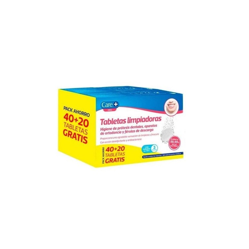 STADA CARE+ PACK AHORRO TABLETAS LIMPIADORES PARA DENTADURAS 40+20 TABLETAS GRATIS