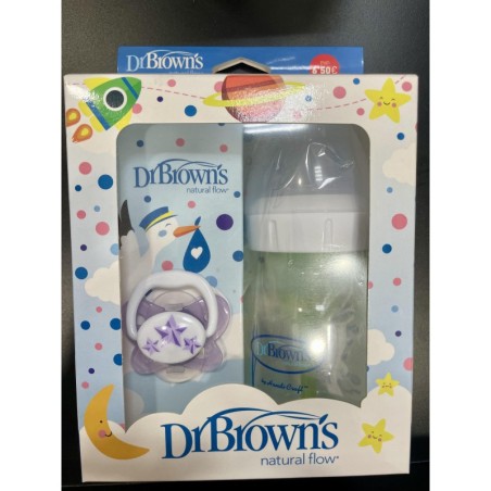 DR BROWNS PACK RECIÉN NACIDO +0M BIBERÓN 150 ML +CHUPETE 0-6 M