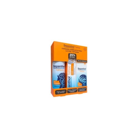 Bayer Bepanthol Tattoo Gel Limpiador 200ml + Pomada Cuidado Intenso 100g + Crema Solar 50ml 25% DTO