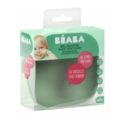 Suavinex BEABA BOL SILICONA CON VENTOSA VERDE SALVIA +4M