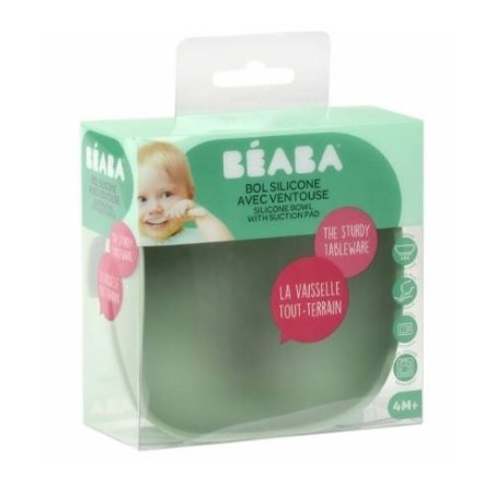 Suavinex BEABA BOL SILICONA CON VENTOSA VERDE SALVIA +4M