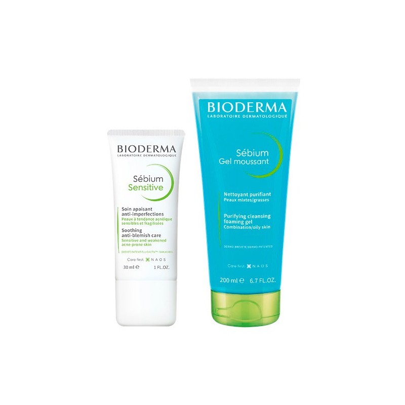 BIODERMA SEBIUM GEL MOUSSANT 200 ML + SEBIUM SENSITIVE 30 ML