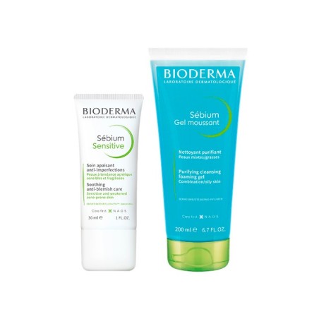 BIODERMA SEBIUM GEL MOUSSANT 200 ML + SEBIUM SENSITIVE 30 ML
