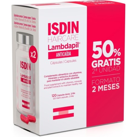ISDIN LAMBDAPIL ANTICAIDA VITAMINAS DUPLO 2X60 CAPS 50% DTO 2ª UNID