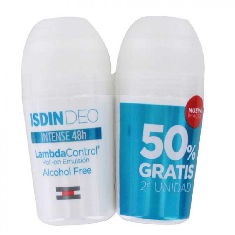 ISDIN LAMBDA DESODORANTE CONTROL ALCOHOL FREE ROLL-ON DUPLO 2X50 ML 2ª UNID 50%