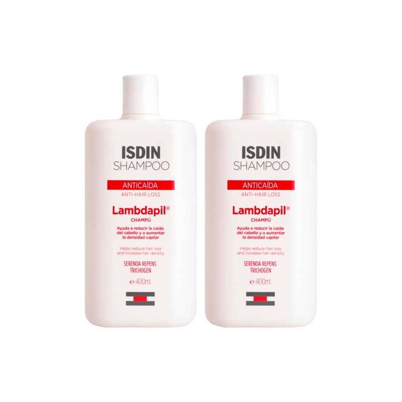 ISDIN CHAMPU ANTICAIDA DUPLO LAMBDAPIL 2ª UND 40% DTO 400 ML+ 400 ML