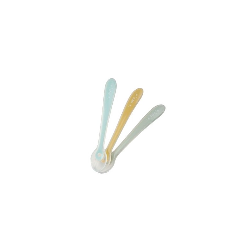 SARO SET 3 CUCHARAS SILICONA AZUL +4M