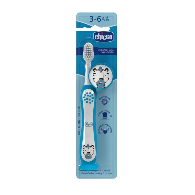 CHICCO CEPILLO DENTAL AZUL TIGRE 3-6 AÑOS