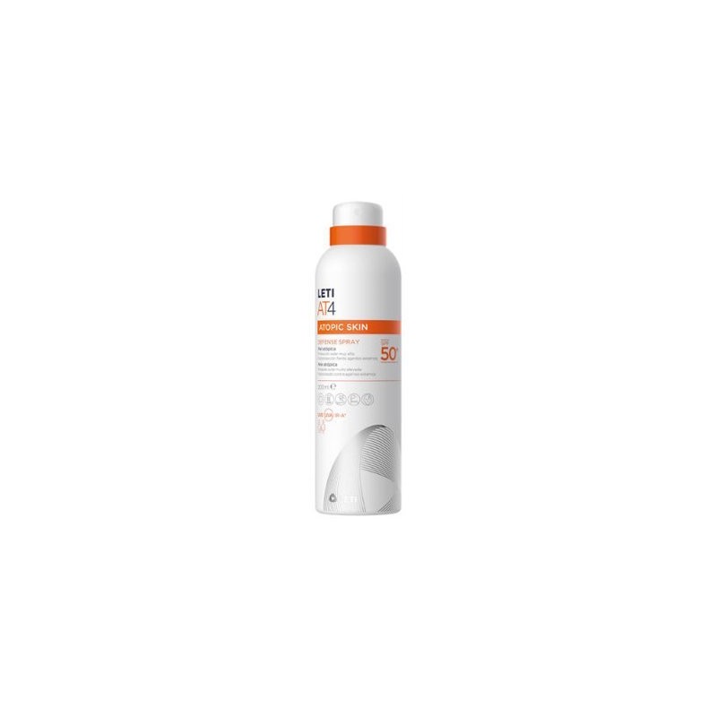 Protector Solar Piel Atópica Leti AT 4 Defense Spray SPF 50 200ml