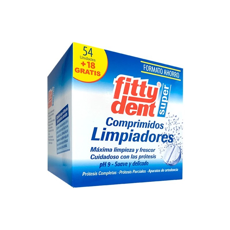 FITTYDENT COMPRIMIDOS LIMPIADORES 54 U + 18 GRATIS