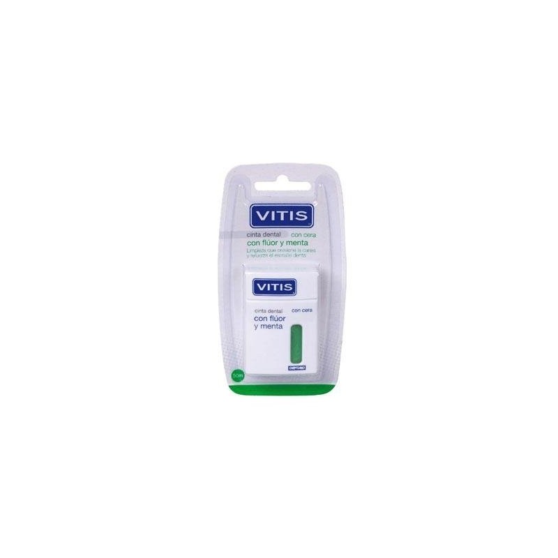 Dentaid Cinta Dental VITIS con Flúor y Menta 50m - Elimina Placa Bacteriana