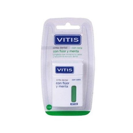 Dentaid Cinta Dental VITIS con Flúor y Menta 50m - Elimina Placa Bacteriana
