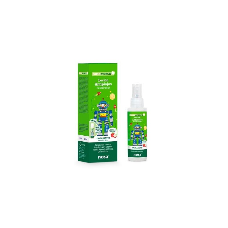 NOSA ATTACK LOCION ANTIPIOJOS 5% DIMETICONA MANZANA 100 ML