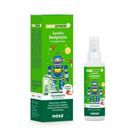 NOSA ATTACK LOCION ANTIPIOJOS 5% DIMETICONA MANZANA 100 ML
