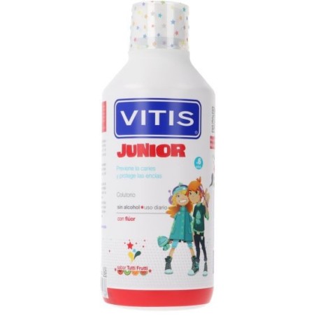 Dentaid VITIS COLUTORIO JUNIOR 500 ML - Enjuague Bucal Previene Caries Protege Encías