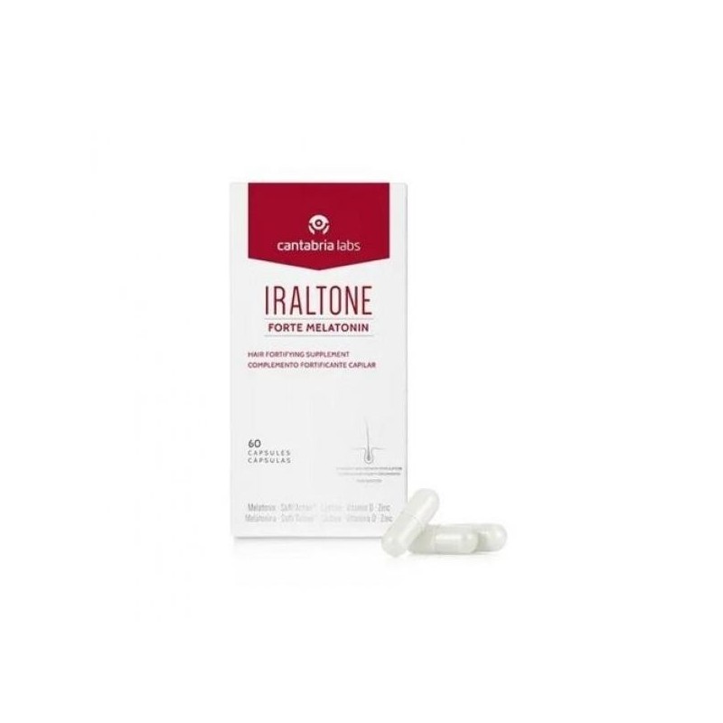 Cantabria Labs - IRALTONE FORTE MELATONINA - 60 CAPSULAS - Fortalece Cabello y Uñas