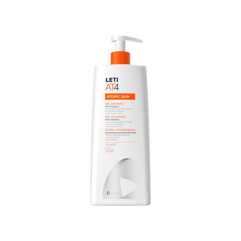 Leti AT 4 Gel de Baño Dermograso 750 Ml - Alivia el Picor E Hidrata