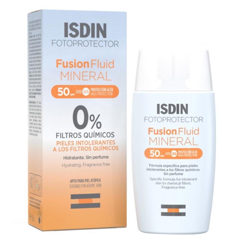 ISDIN Fusion Fluid Mineral SPF50+ 50 ML - Protección Solar para Piel Sensible
