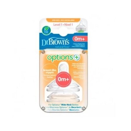 DR BROWN´S TETINA SILICONA BOCA ANCHA N1 +0 M 2U