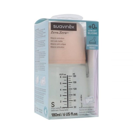 SUAVINEX ZERO ZERO BIBERON ANTICOLICO SILICONA TALLA S 180 ML