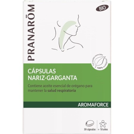 PRANAROM AROMAFORCE CAPSULAS NARIZ GARGANTA 30 CAPSULAS