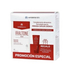 CANTABRIA LABS - IRALTONE AGA 60 CÁPSULAS + REGALO CHAMPÚ FORTIFICANTE - TRATAMIENTO CAPILAR ANTICAÍDA