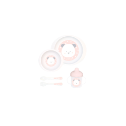 SARO VAJILLA INFANTIL POCKET 5 PIEZAS SWEET & FUN ROSA